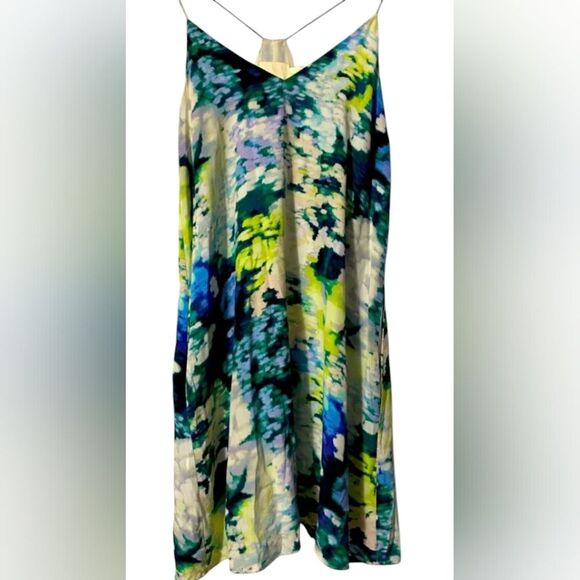 Cynthia Rowley Dress 100% Silk Swing A-Line Pastel Floral Pockets - Picture 2 of 7